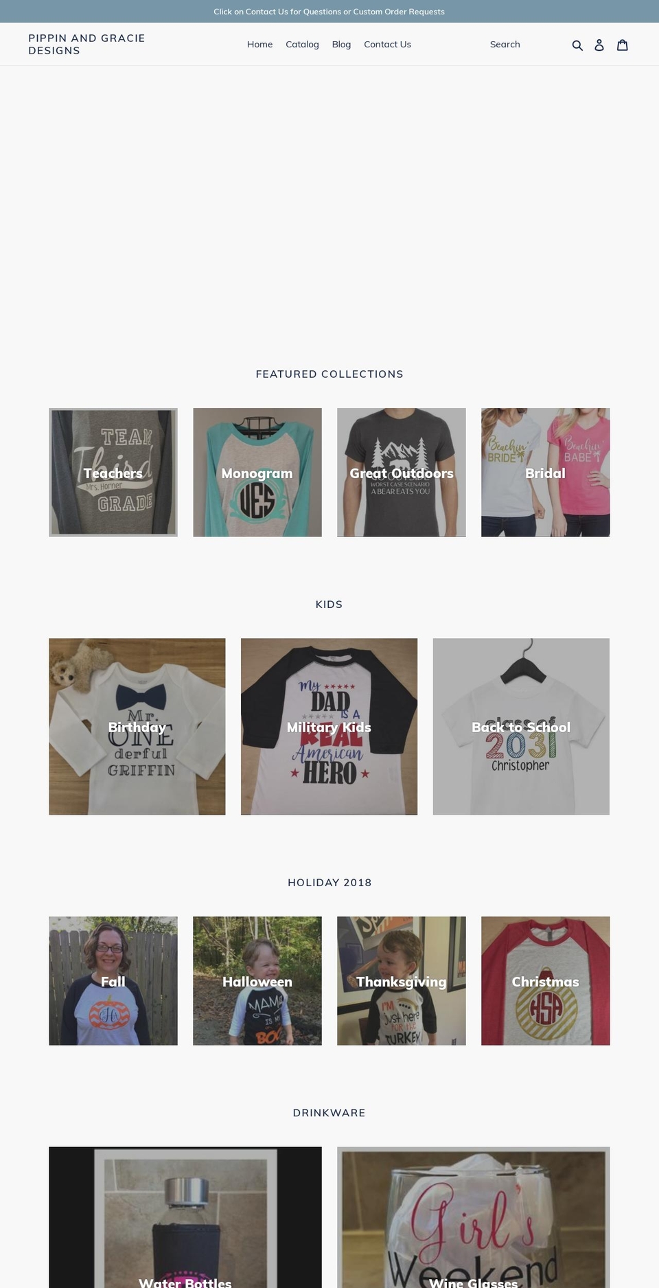 pippinandgracie.com — Shopify storefront screenshot