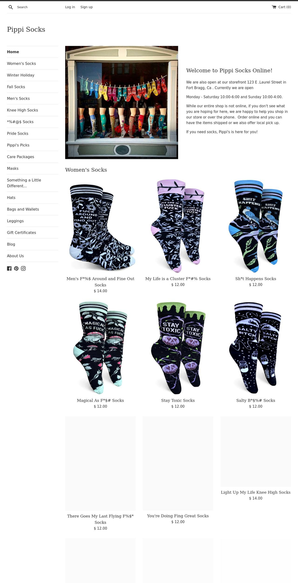 pippisocks.com shopify website screenshot