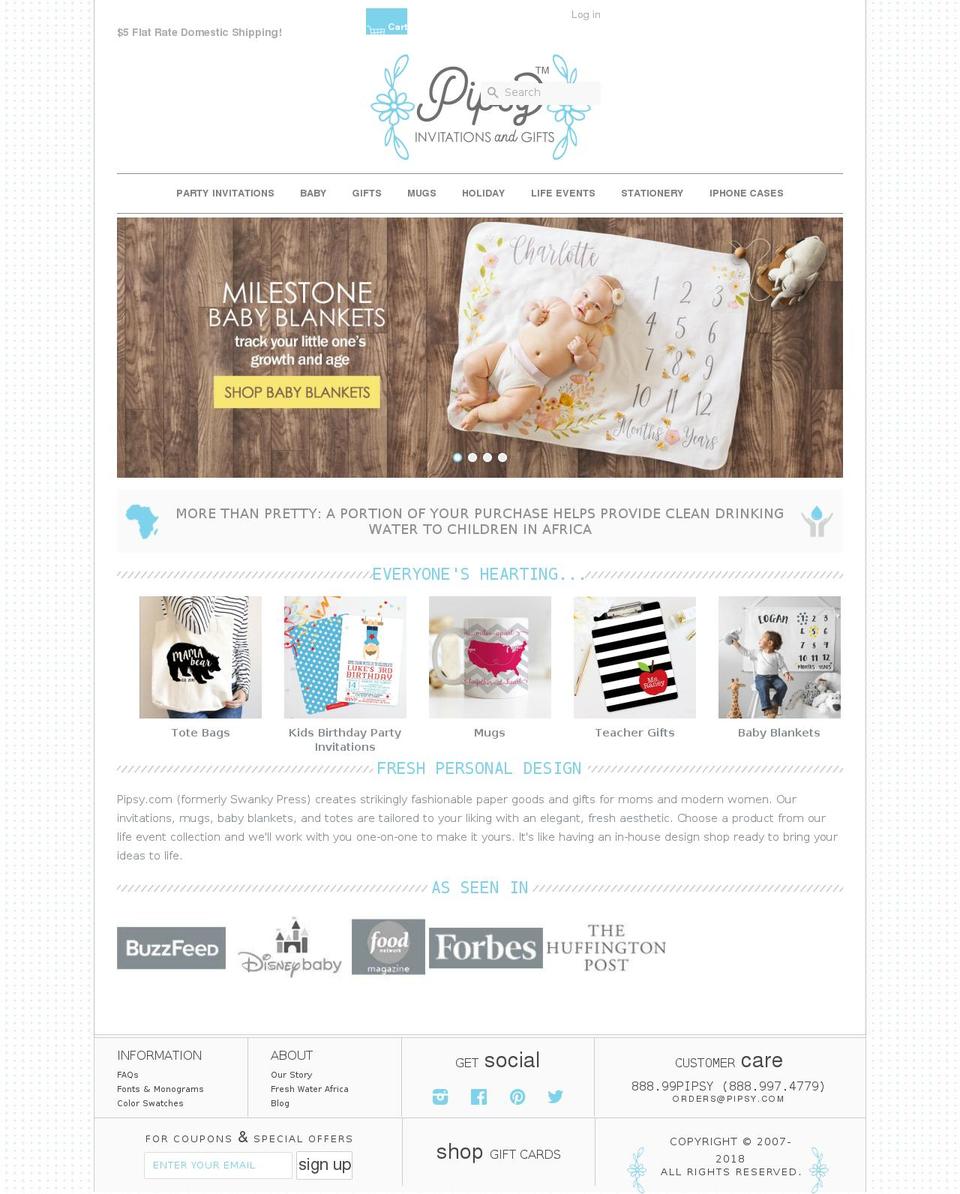 pipsy.com shopify website screenshot