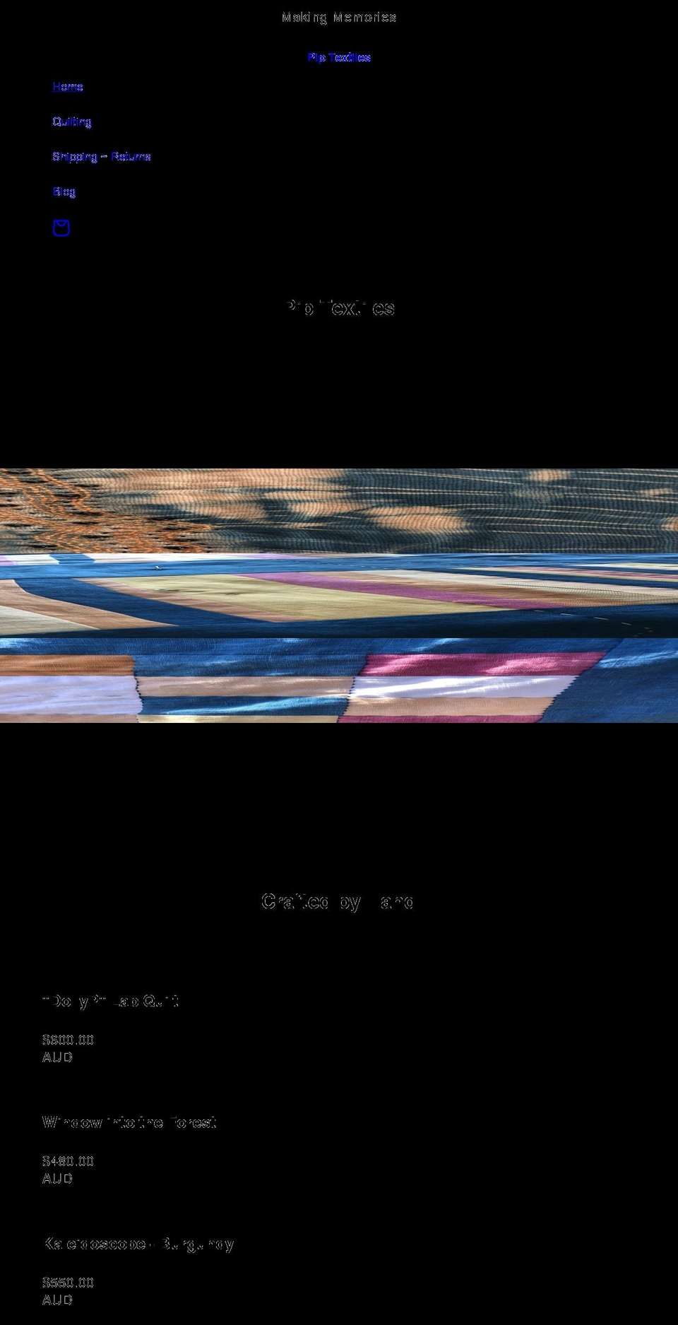 piptextiles.com shopify website screenshot