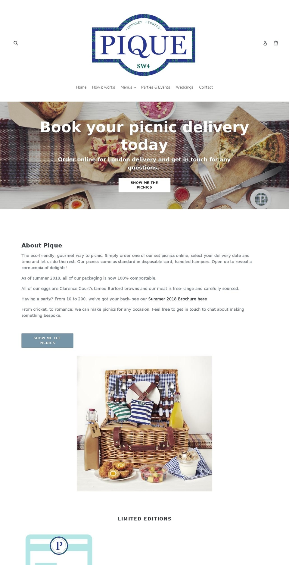 piquefood.com — Shopify storefront screenshot