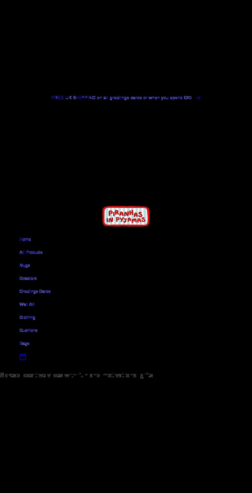 piranhasinpyjamas.co.uk shopify website screenshot