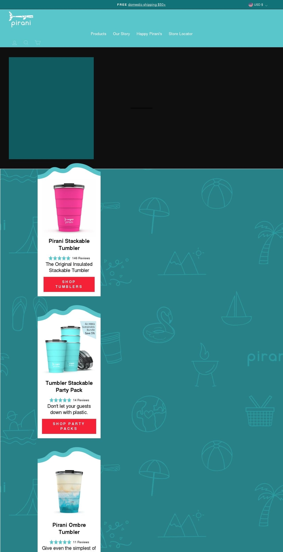 pirani.life shopify website screenshot