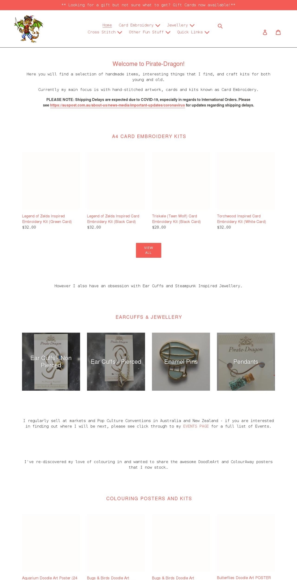 pirate-dragon.com shopify website screenshot