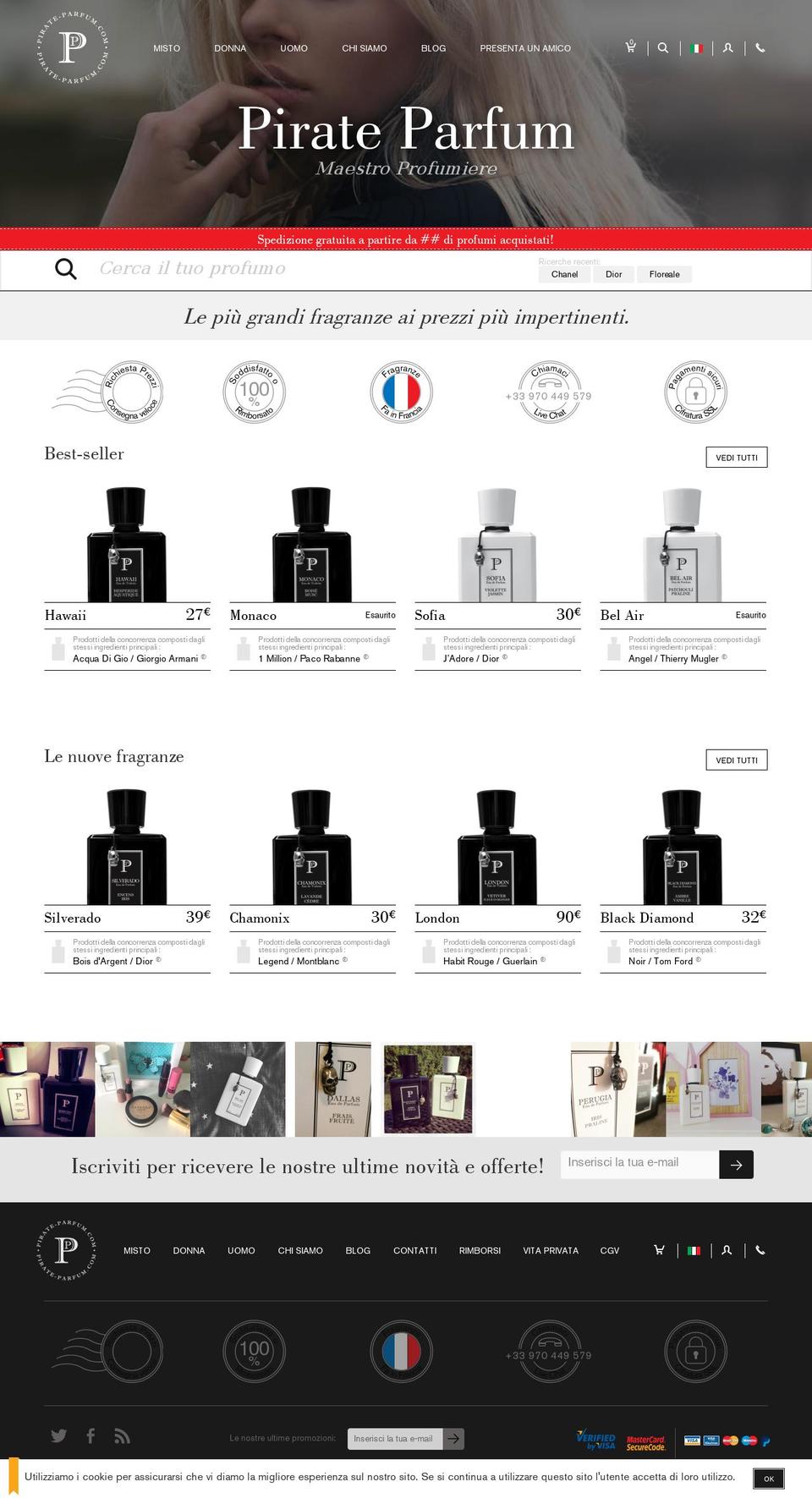 pirate-parfum.it shopify website screenshot