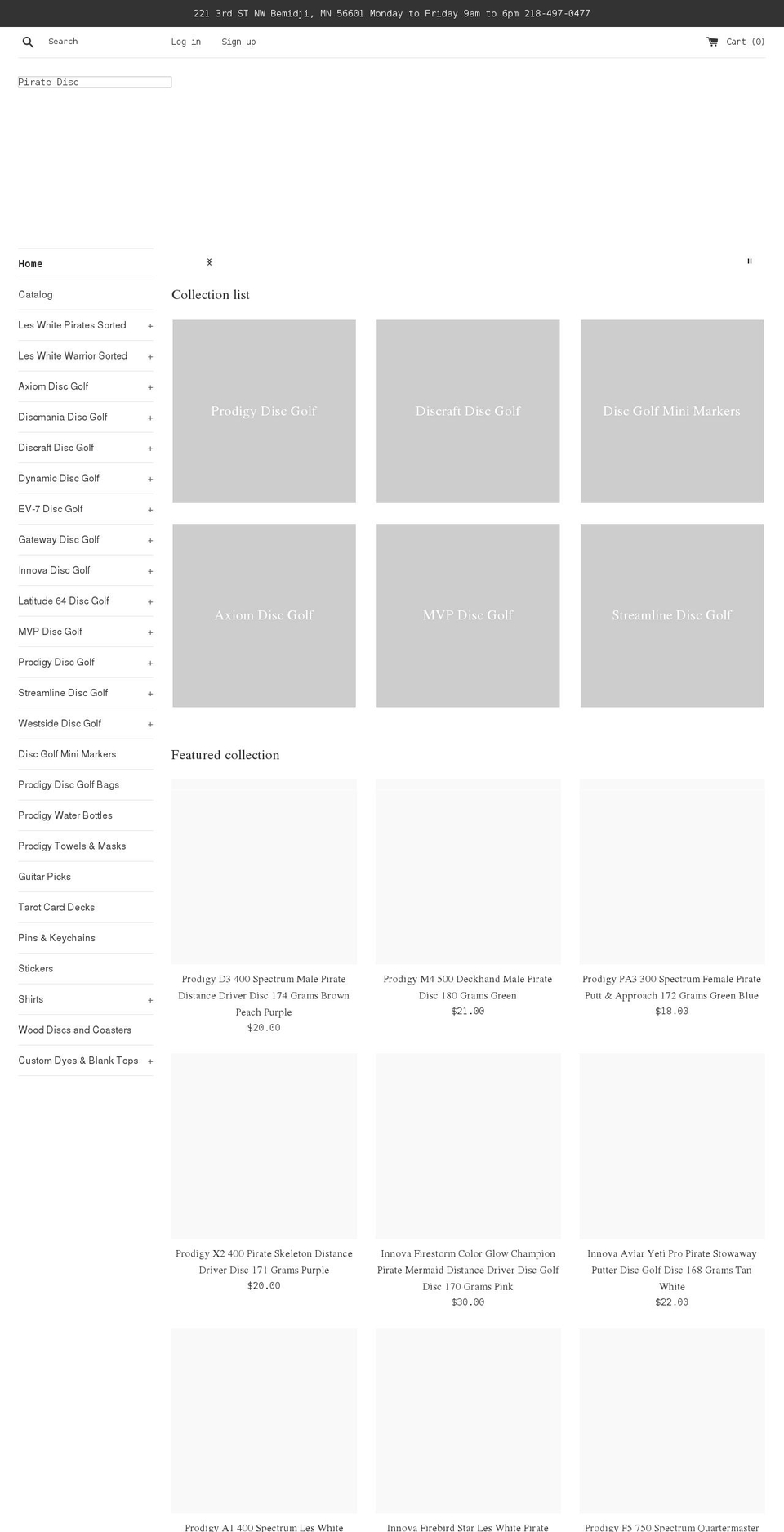 piratedisc.com shopify website screenshot