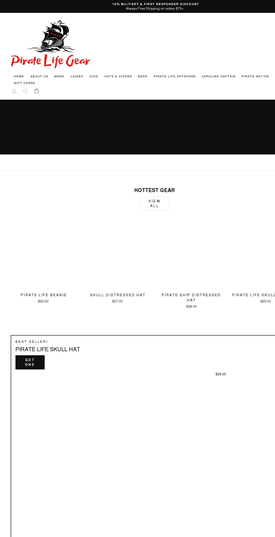 piratelifegear.com shopify website screenshot