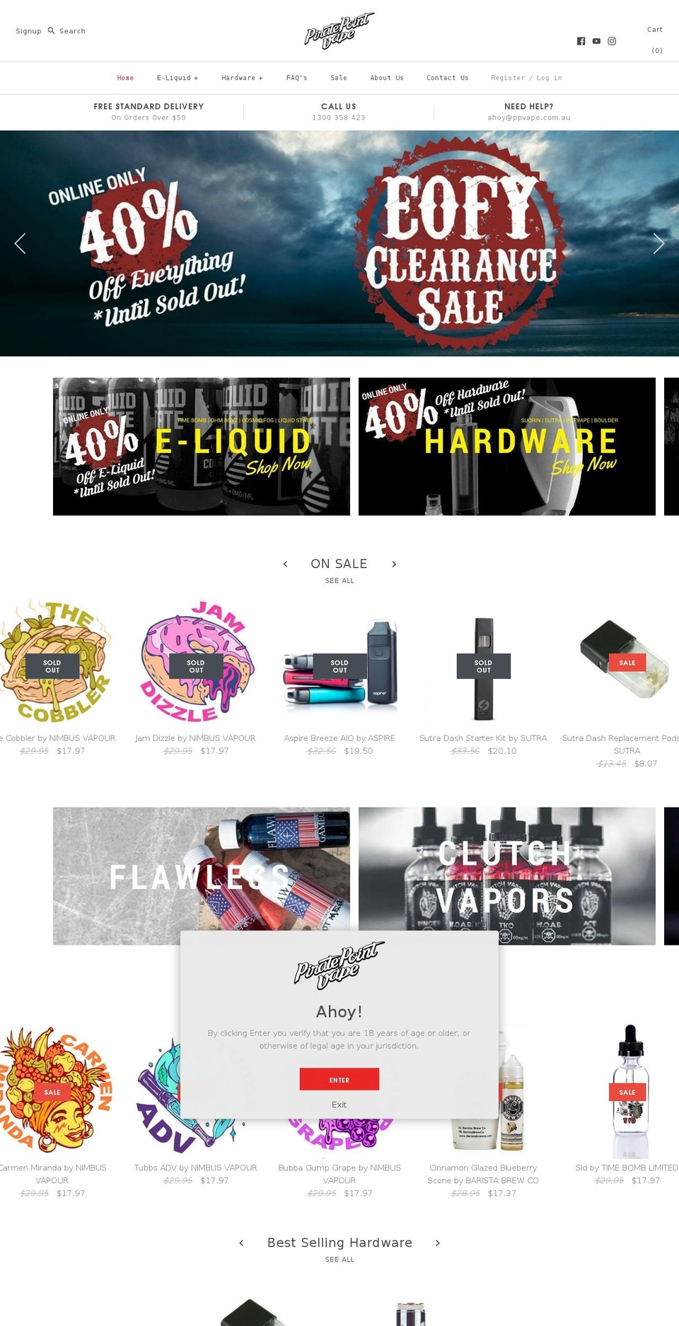 piratepointvape.com.au shopify website screenshot