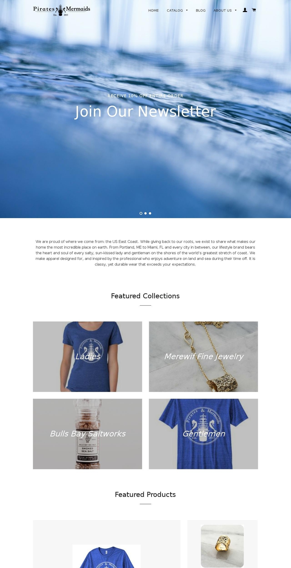 pirates-mermaids.com shopify website screenshot