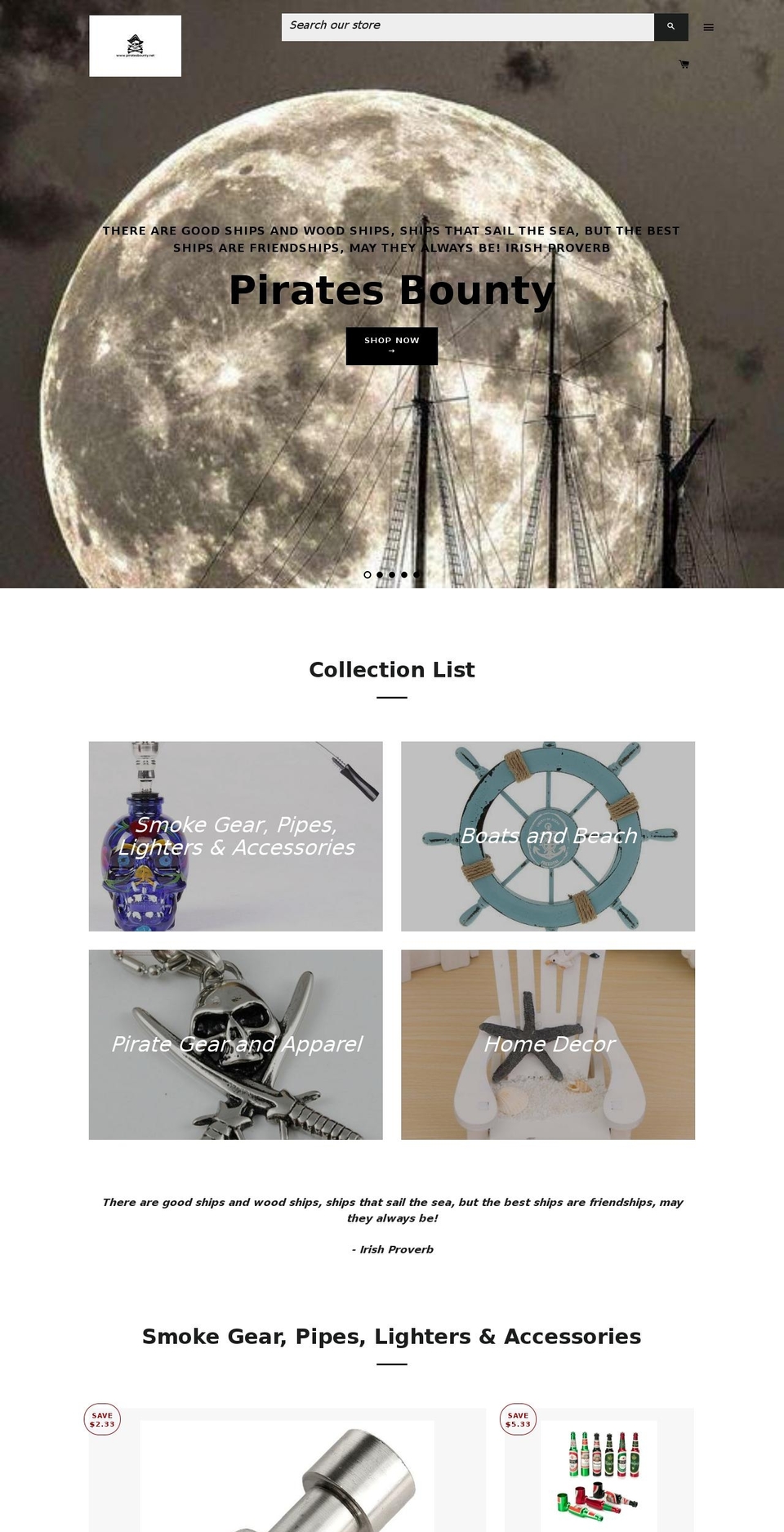 piratesbounty.net shopify website screenshot
