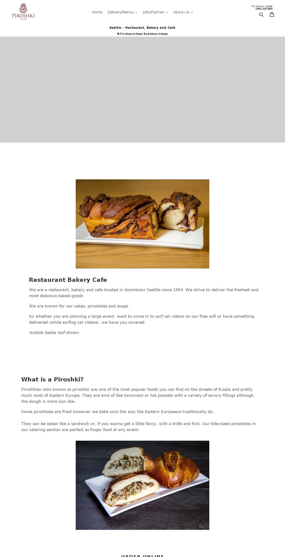 piroshkion3rd.com shopify website screenshot