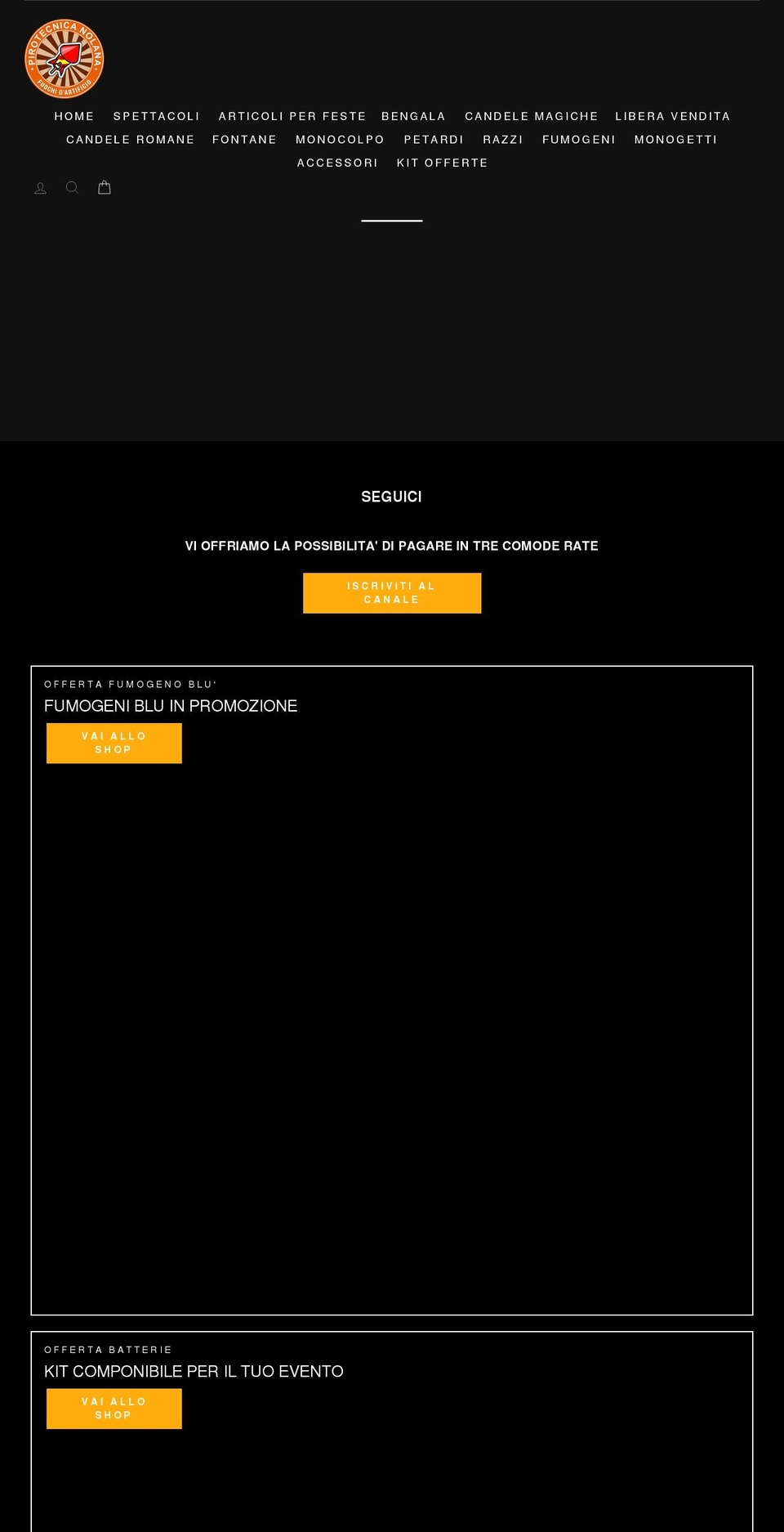 pirotecnicanolana.it shopify website screenshot