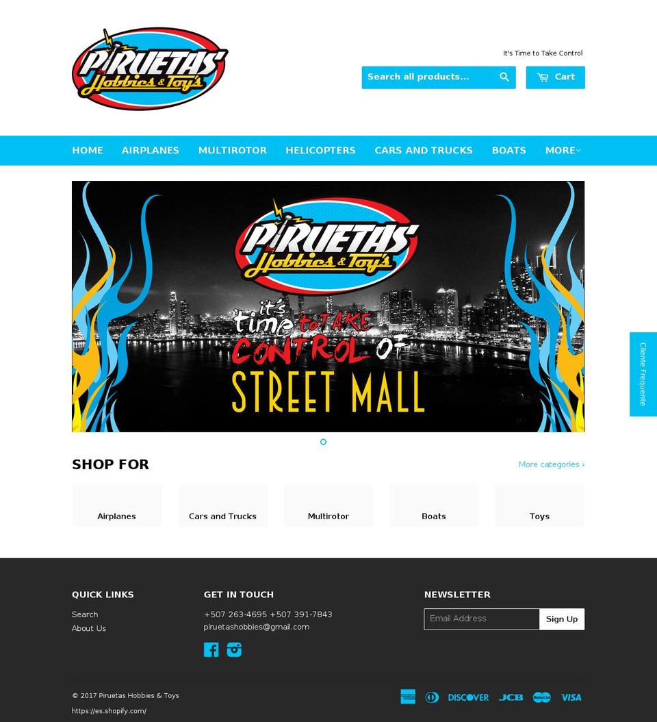 piruetas.net shopify website screenshot
