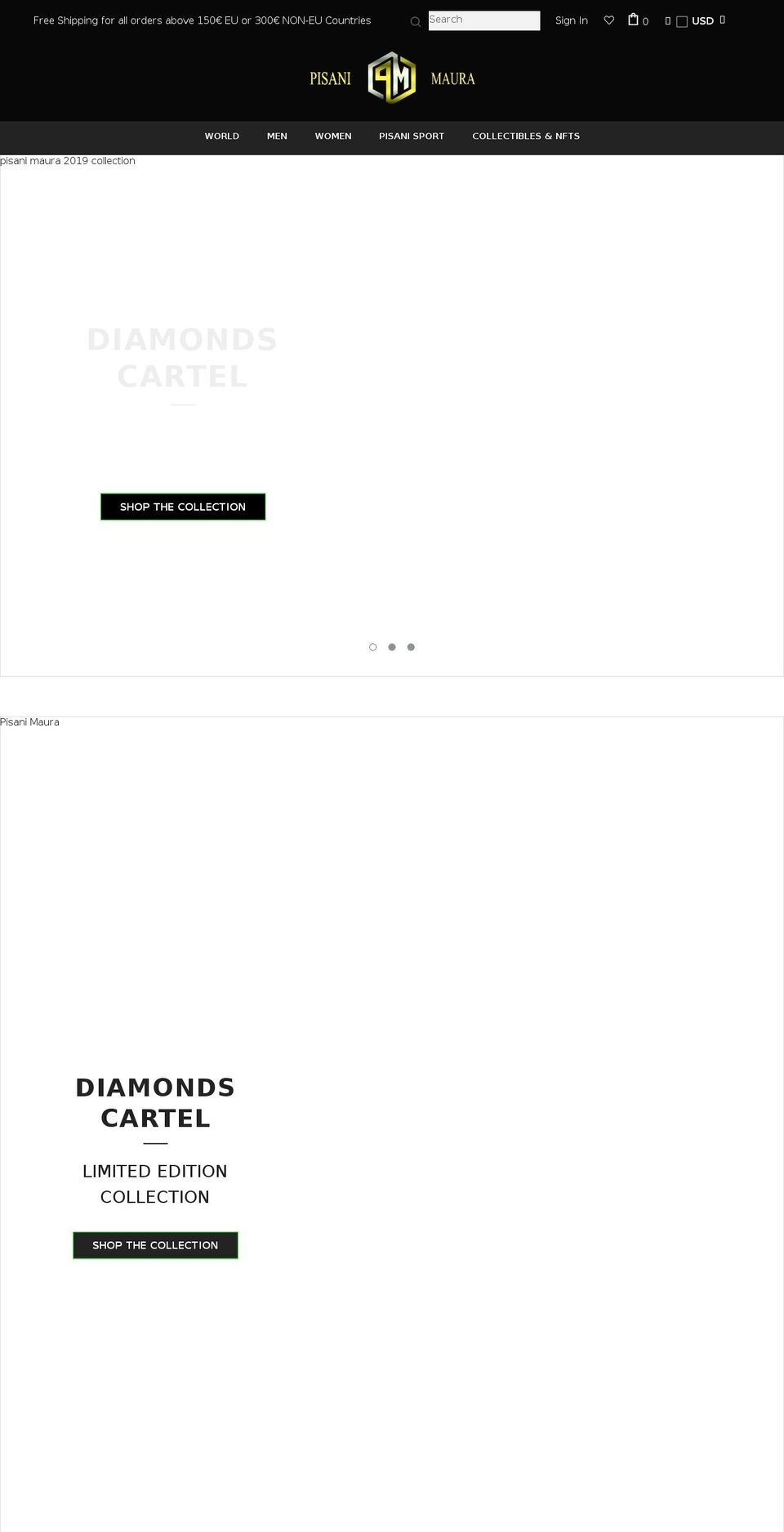 pisanimaura.com shopify website screenshot