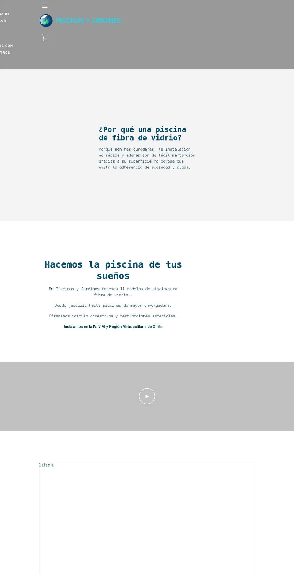 piscinasyjardines.cl shopify website screenshot