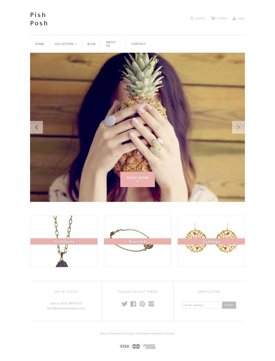 pishposhjewelry.com shopify website screenshot