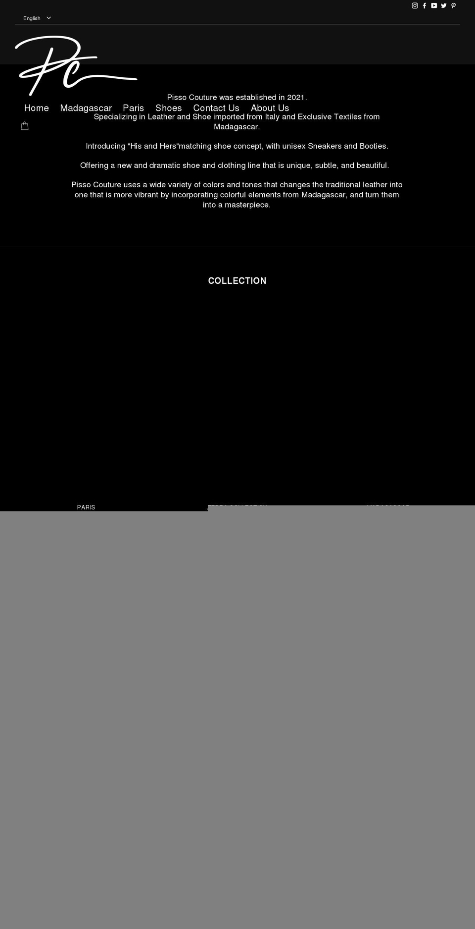 pissocouture.com shopify website screenshot