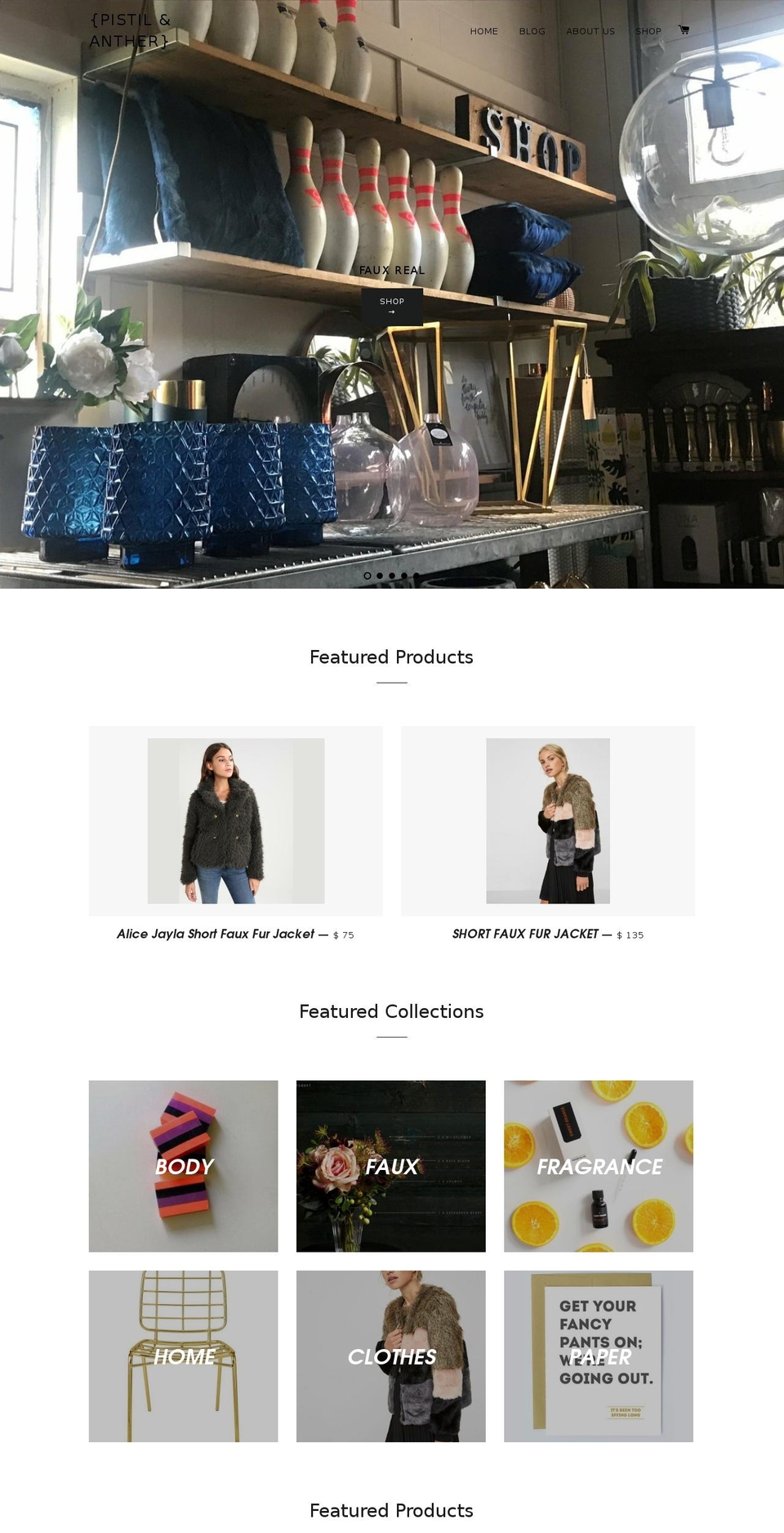 pistilandanther.com — Shopify storefront screenshot