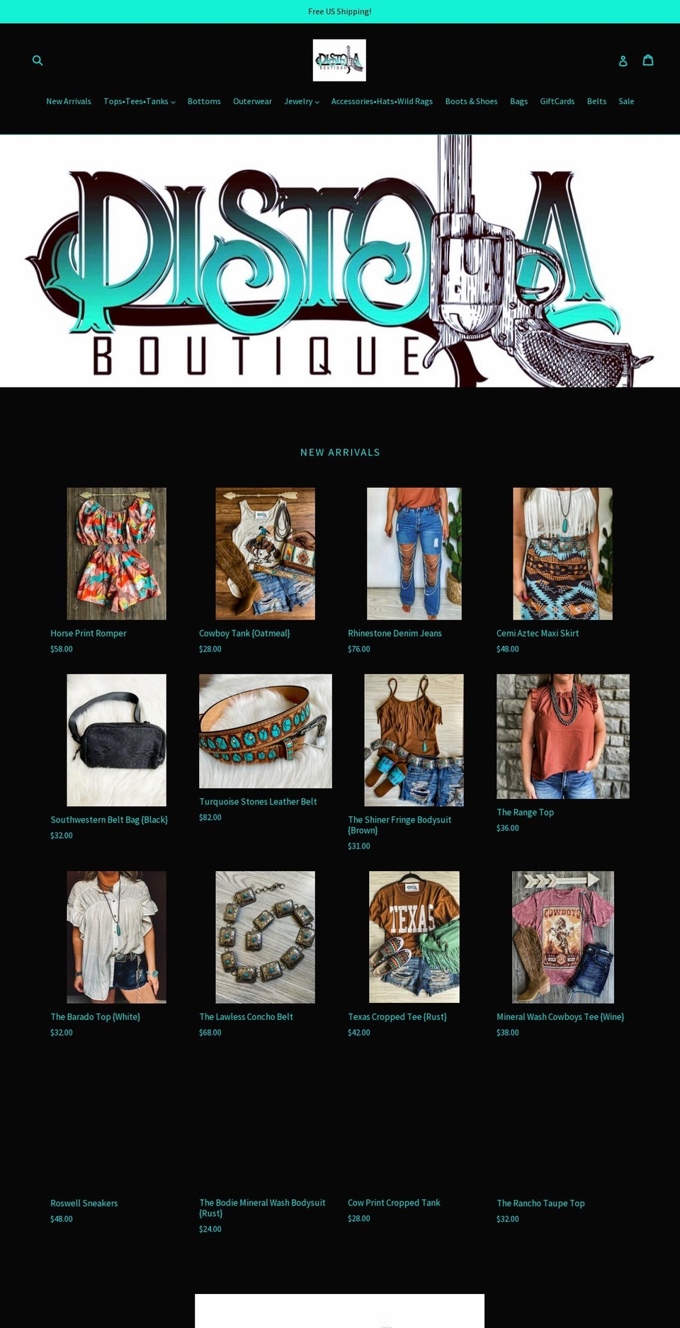 pistolaboutique.com — Shopify storefront screenshot