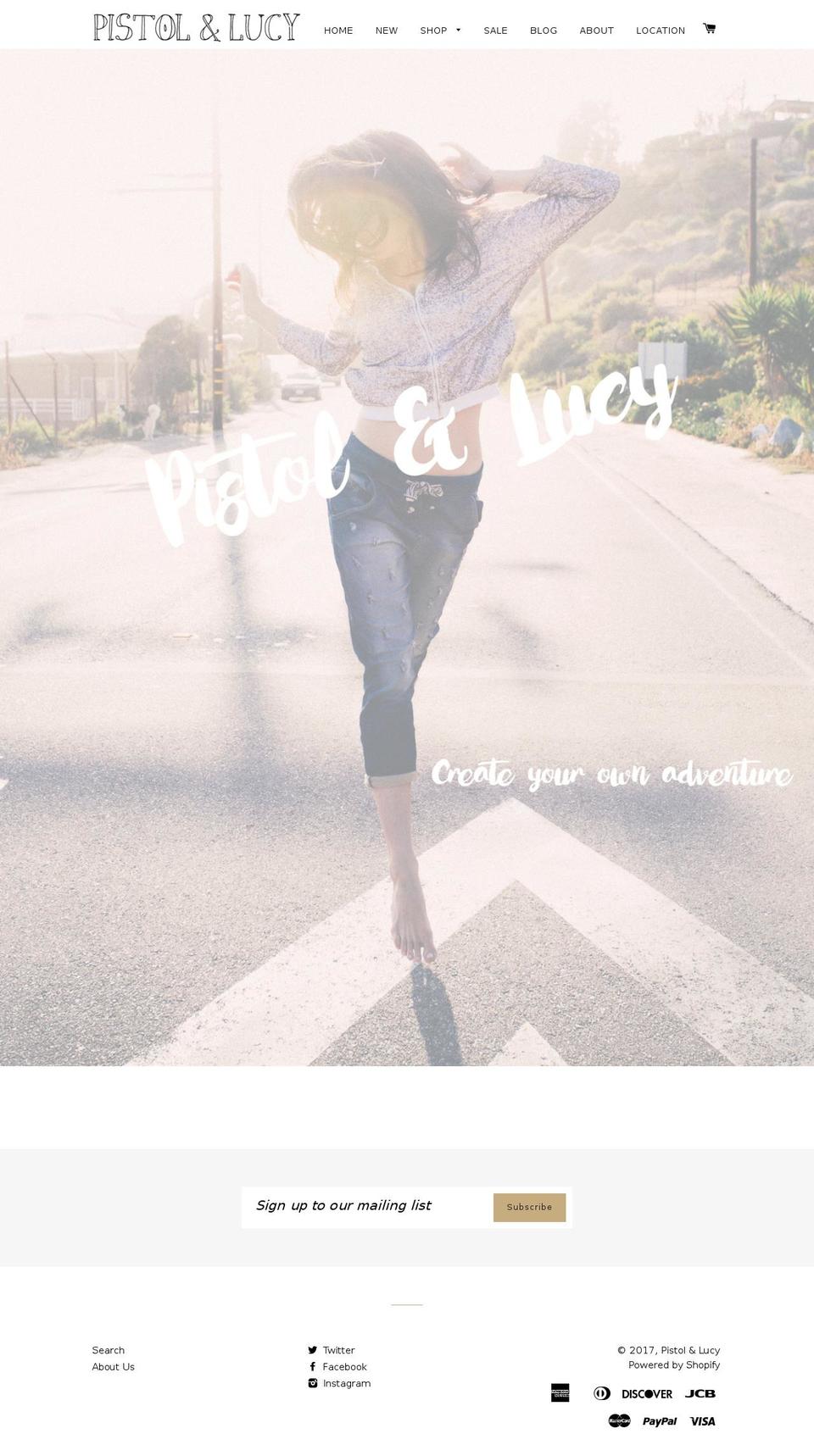 pistolandlucy.com shopify website screenshot