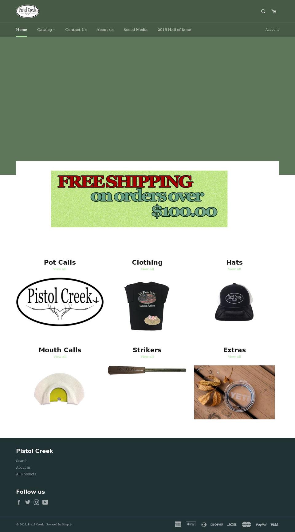 pistolcreekoutdoors.com shopify website screenshot