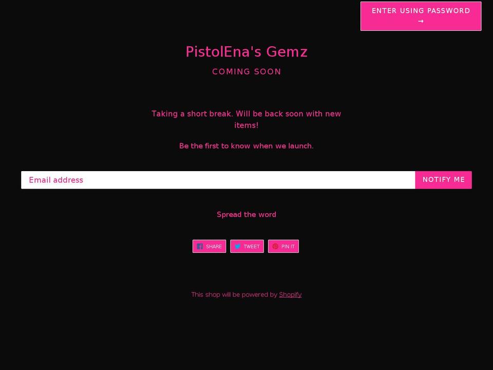pistolenas.com — Shopify storefront screenshot