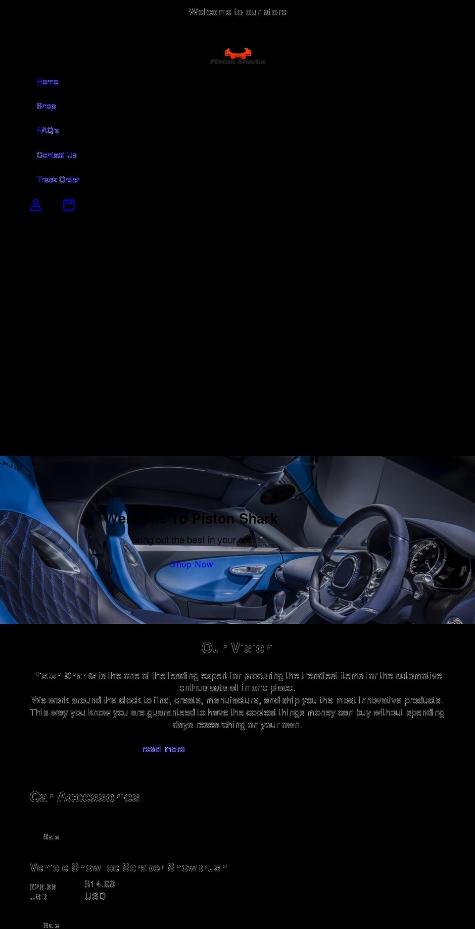 pistonsharks.com shopify website screenshot