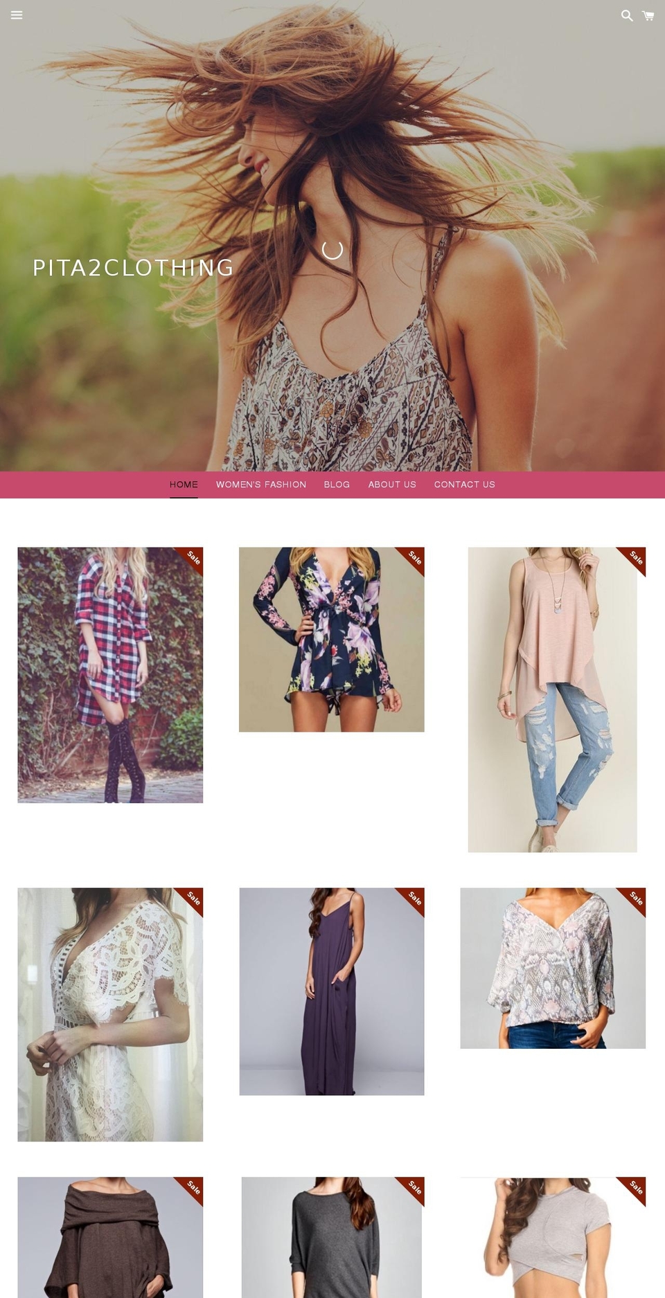 pita2clothing.com shopify website screenshot