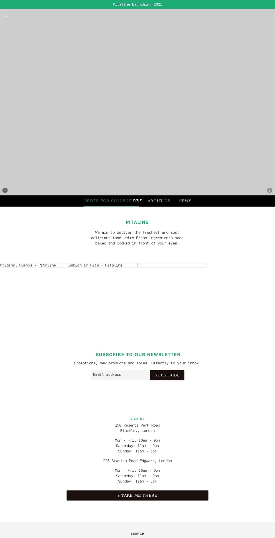 pitaline.com shopify website screenshot