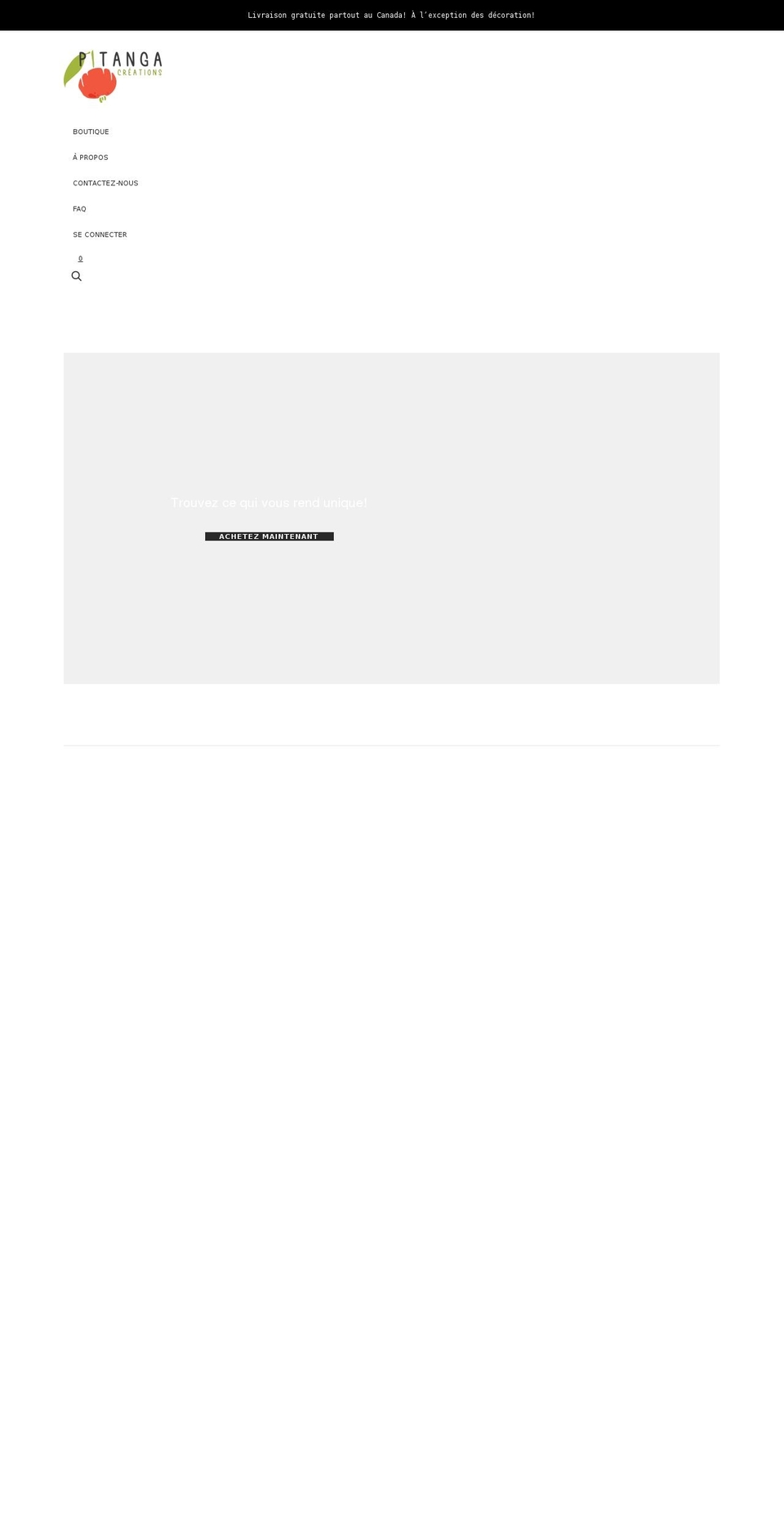 pitangacreations.com shopify website screenshot