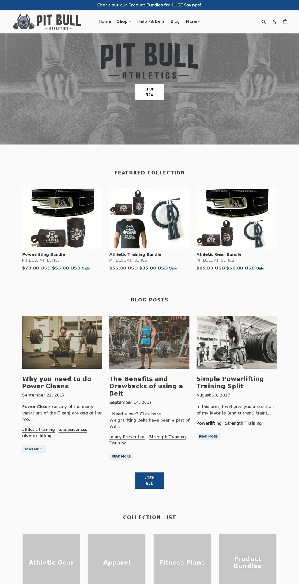 pitbullathletics.com shopify website screenshot