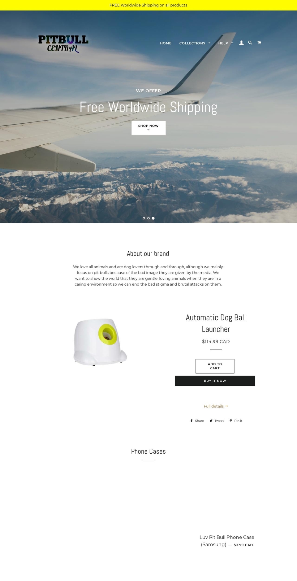 pitbullcentral.com — Shopify storefront screenshot