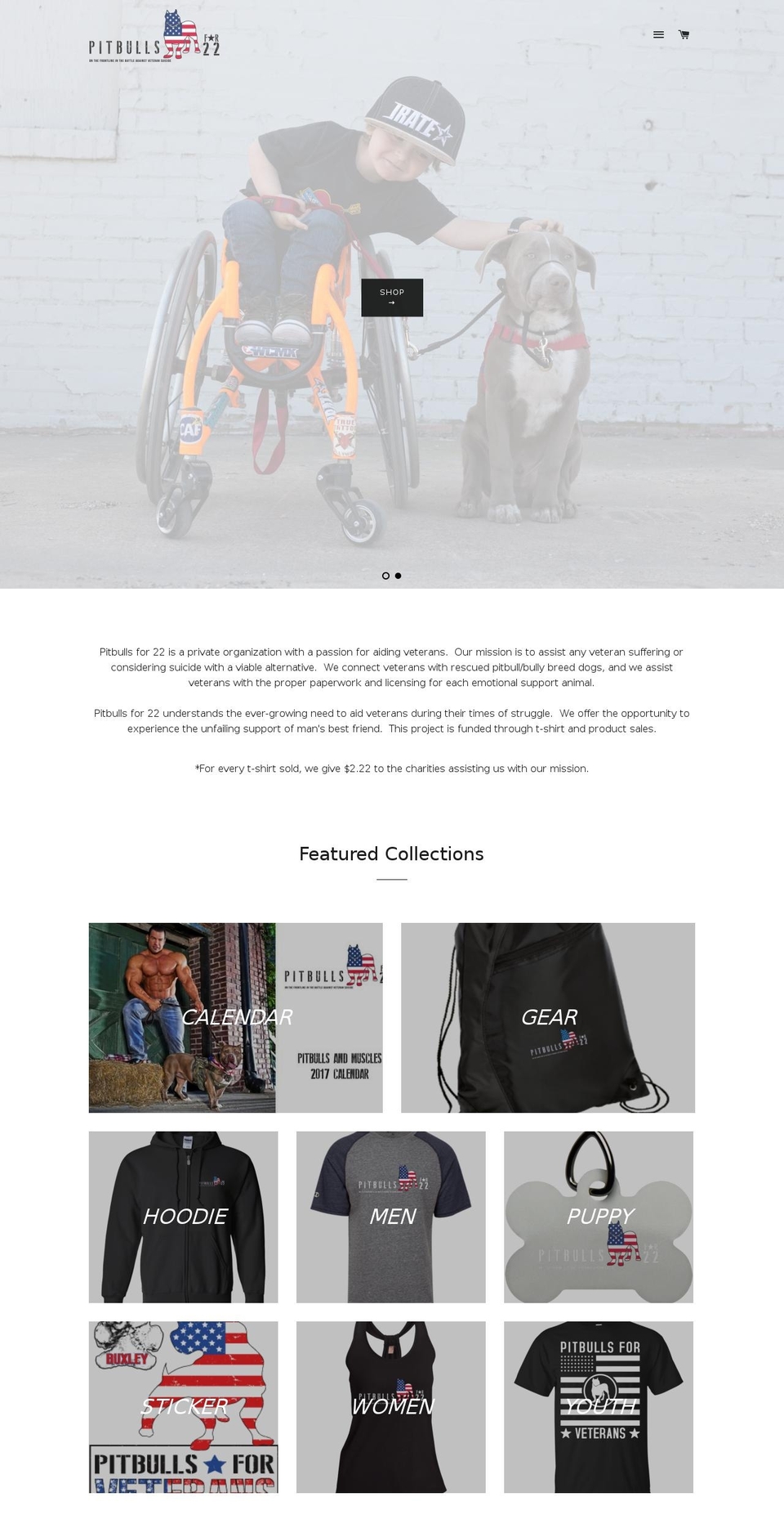 pitbullsfor22.com shopify website screenshot