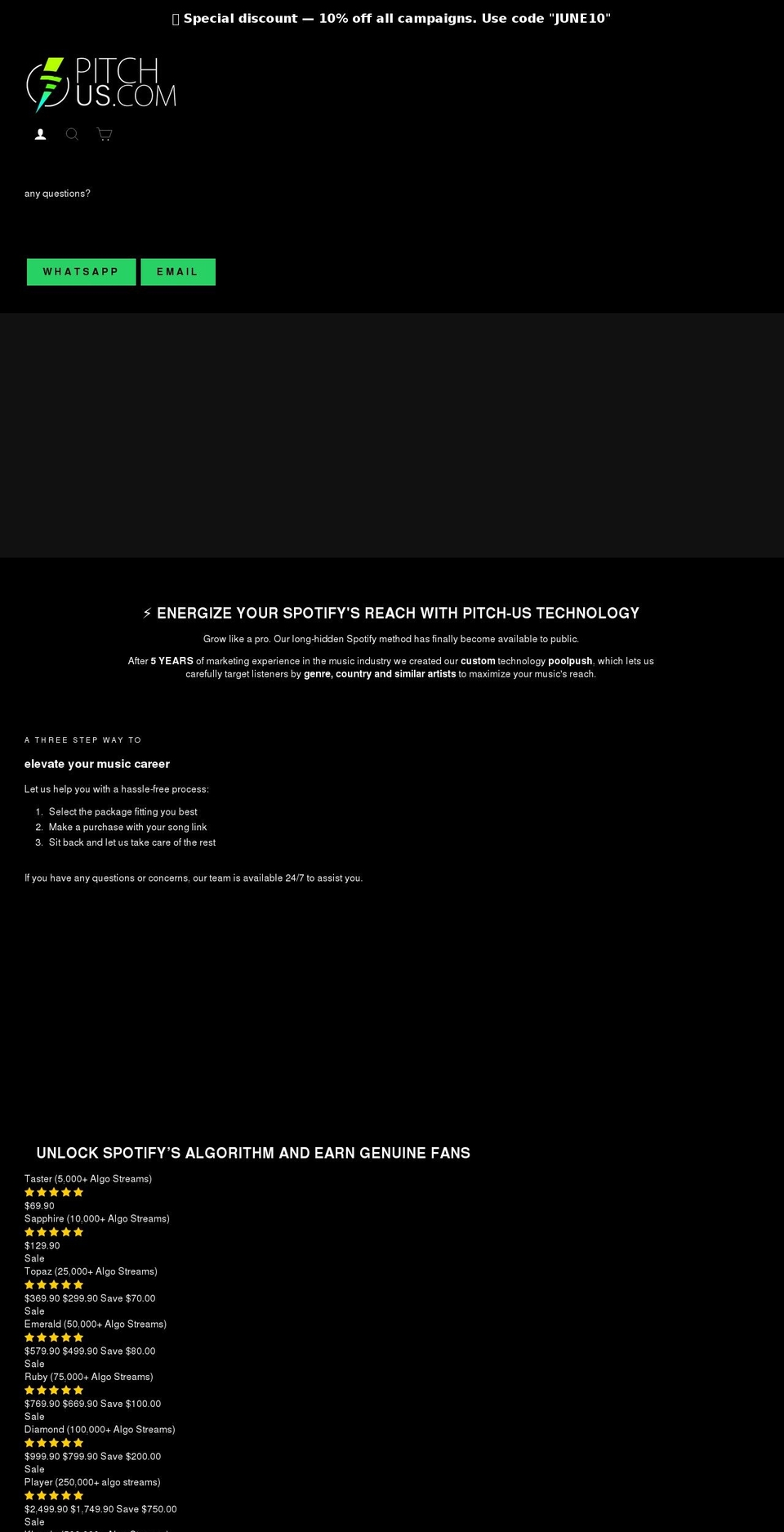 pitch-us.com shopify website screenshot
