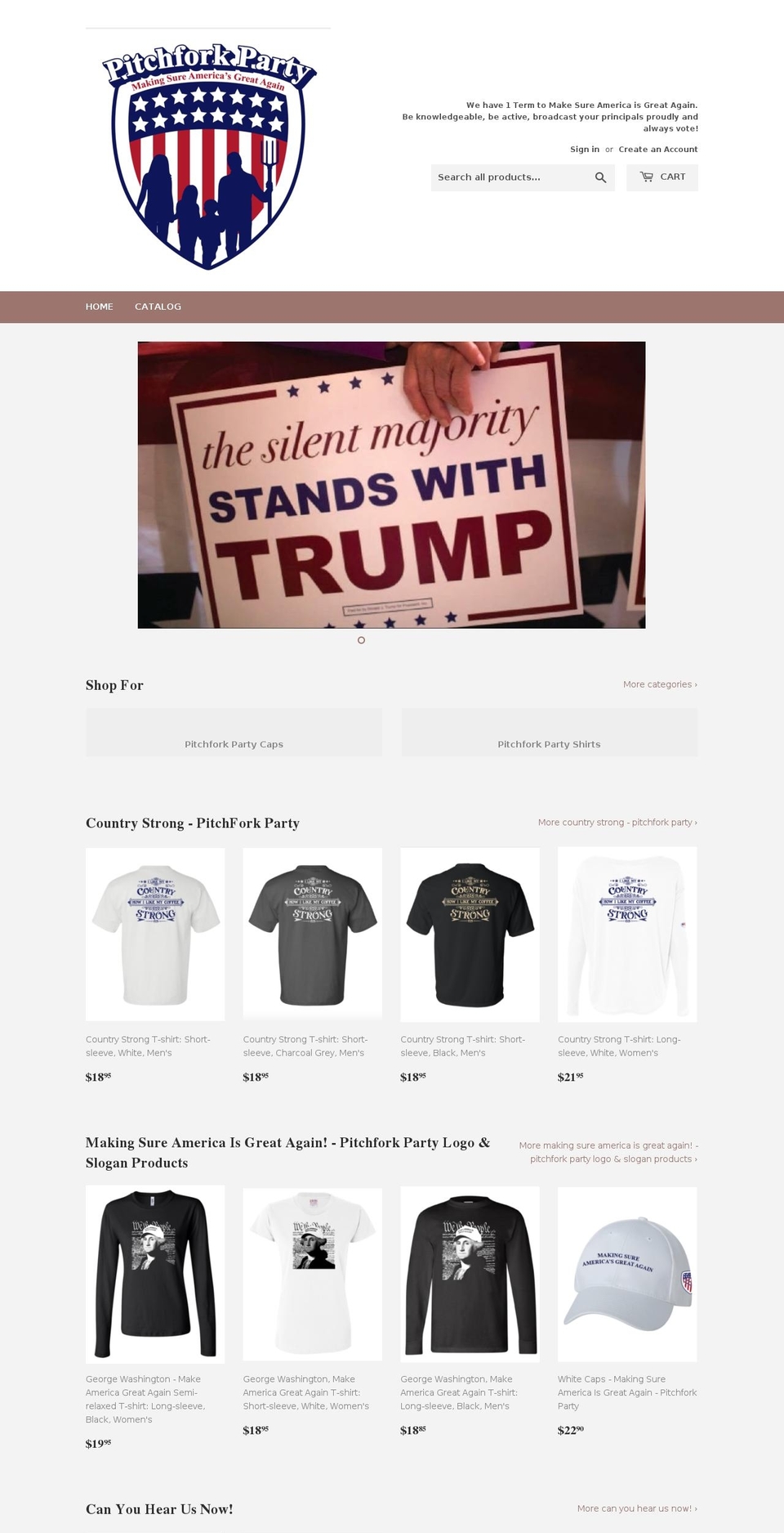 Making Sure America Is Great Again! Shopify theme site example pitchfork-party.com