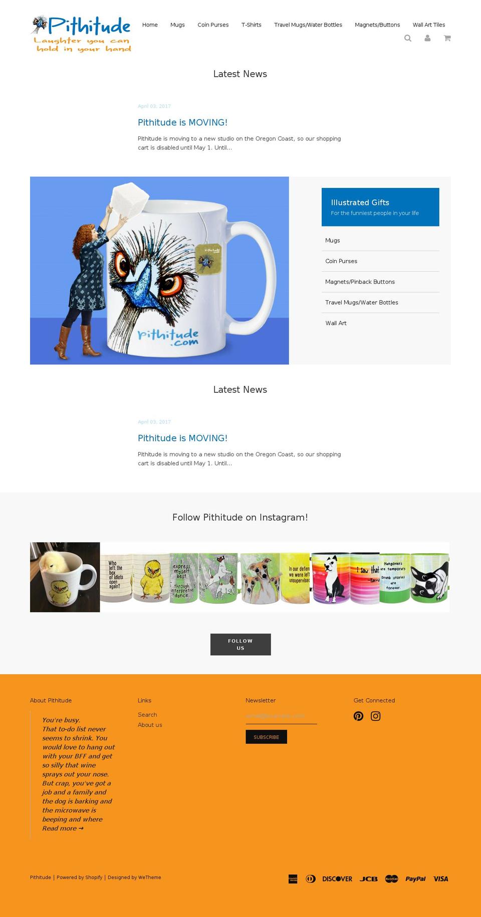 pithitude.com shopify website screenshot