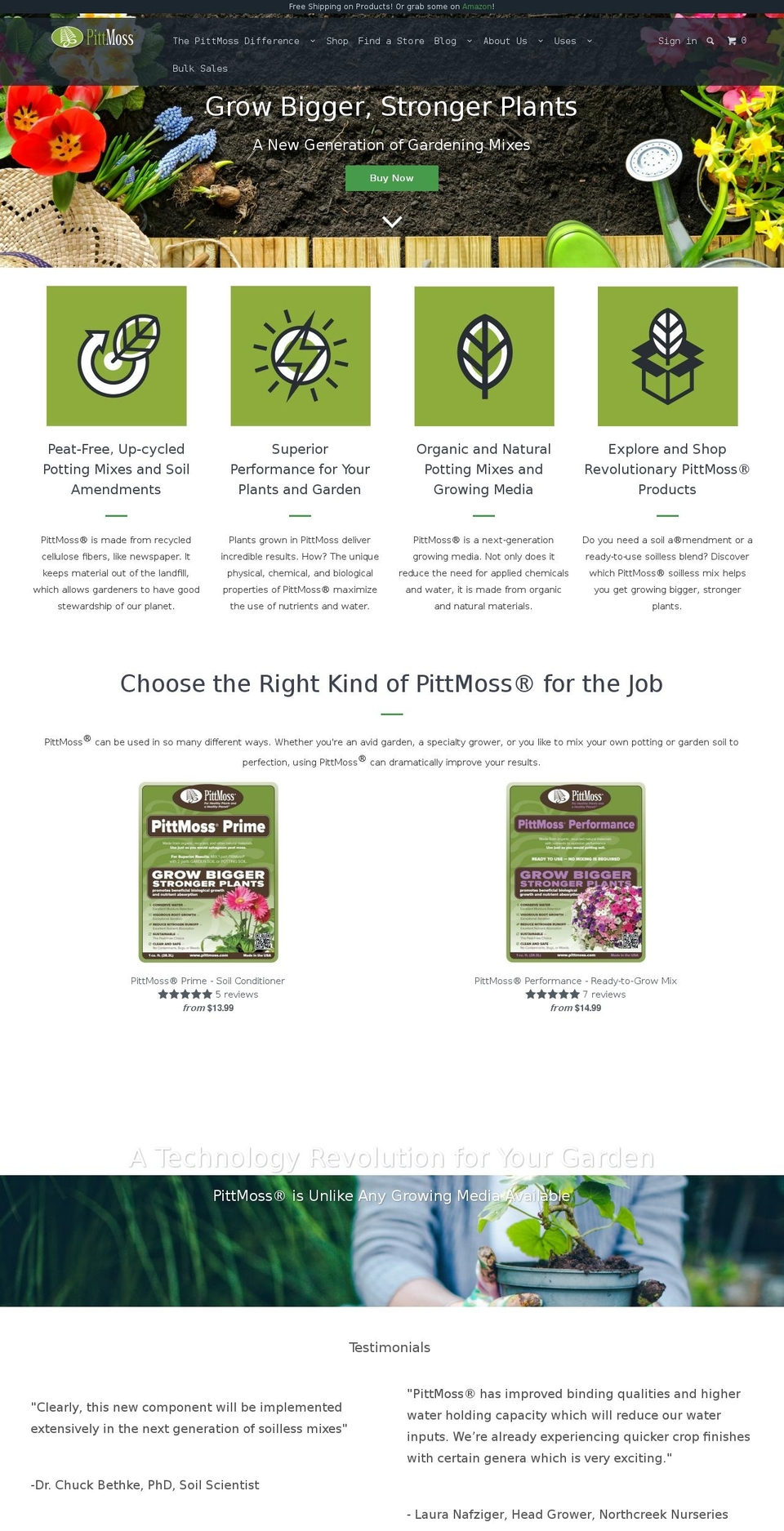 pitmoss.org shopify website screenshot