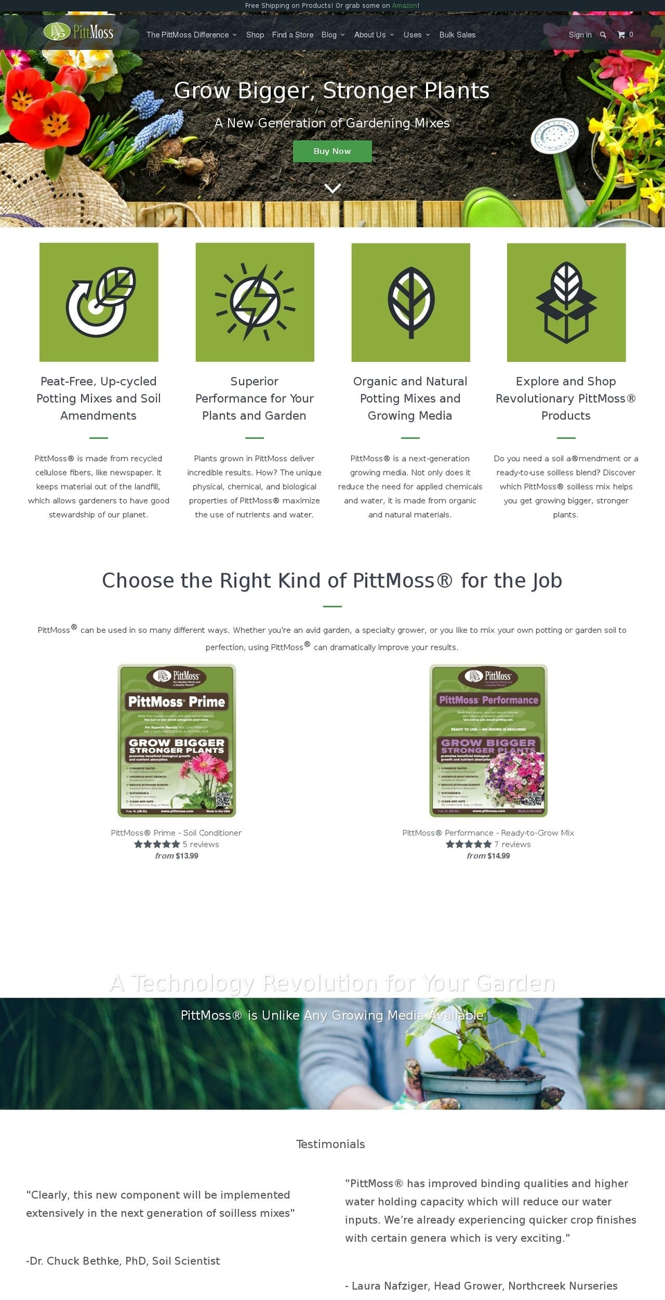 pitmoss.us shopify website screenshot