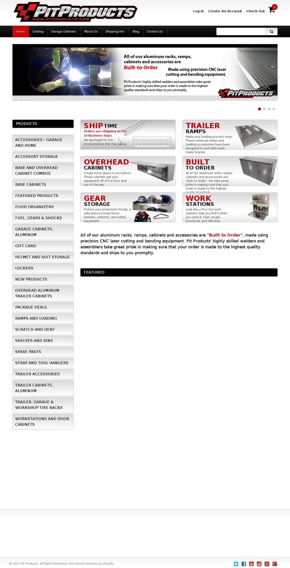 pitproducts.com shopify website screenshot