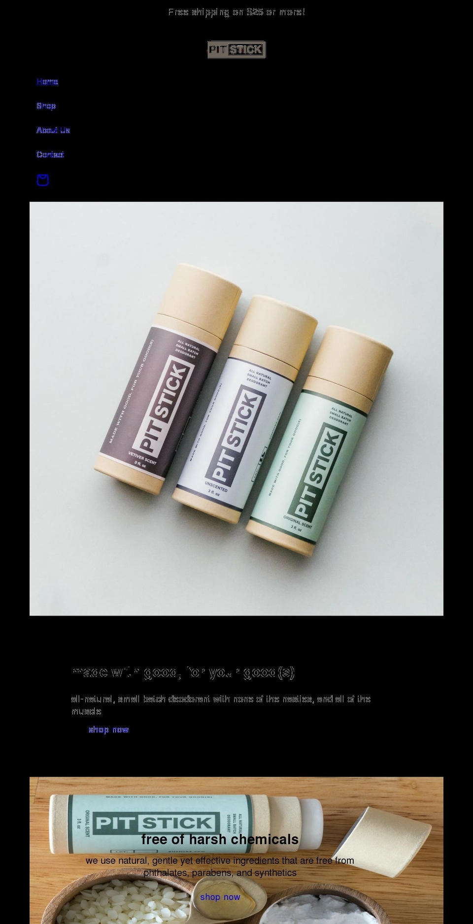 pitsticks.com shopify website screenshot