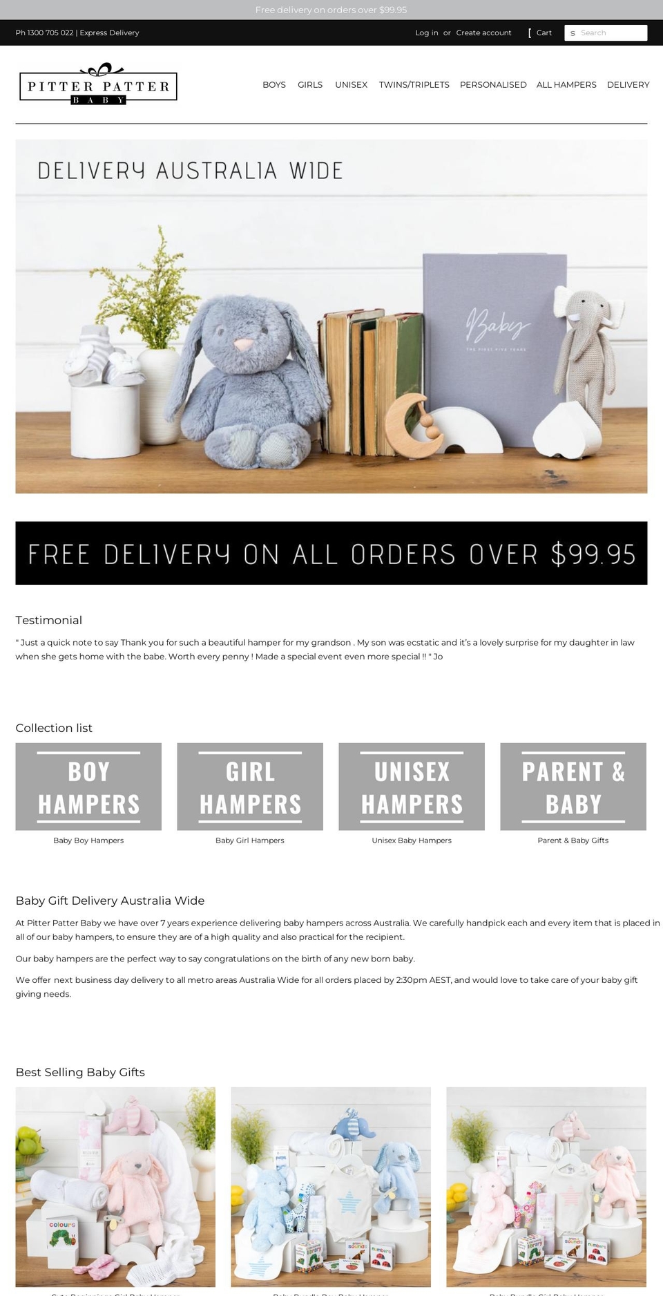 pitterpatterbaby.com.au shopify website screenshot