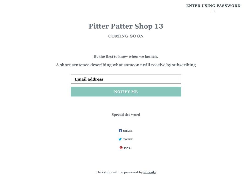 pitterpattershop.com shopify website screenshot