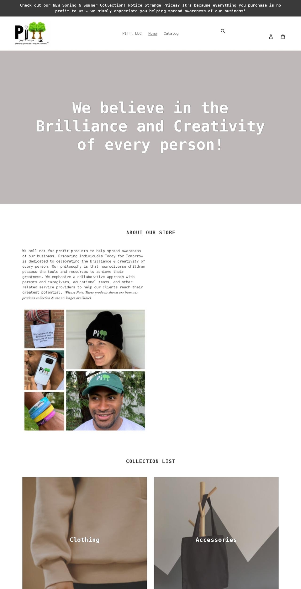 pittllc.myshopify.com shopify website screenshot