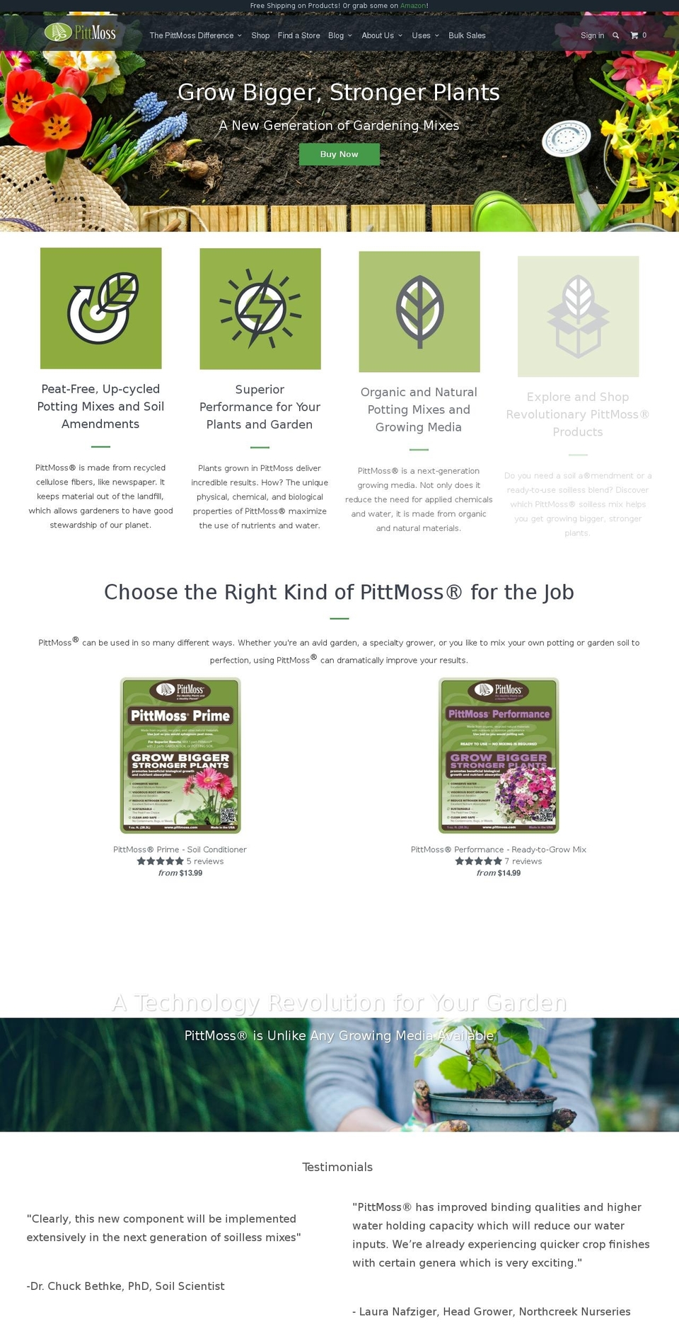 pittmoss.biz shopify website screenshot