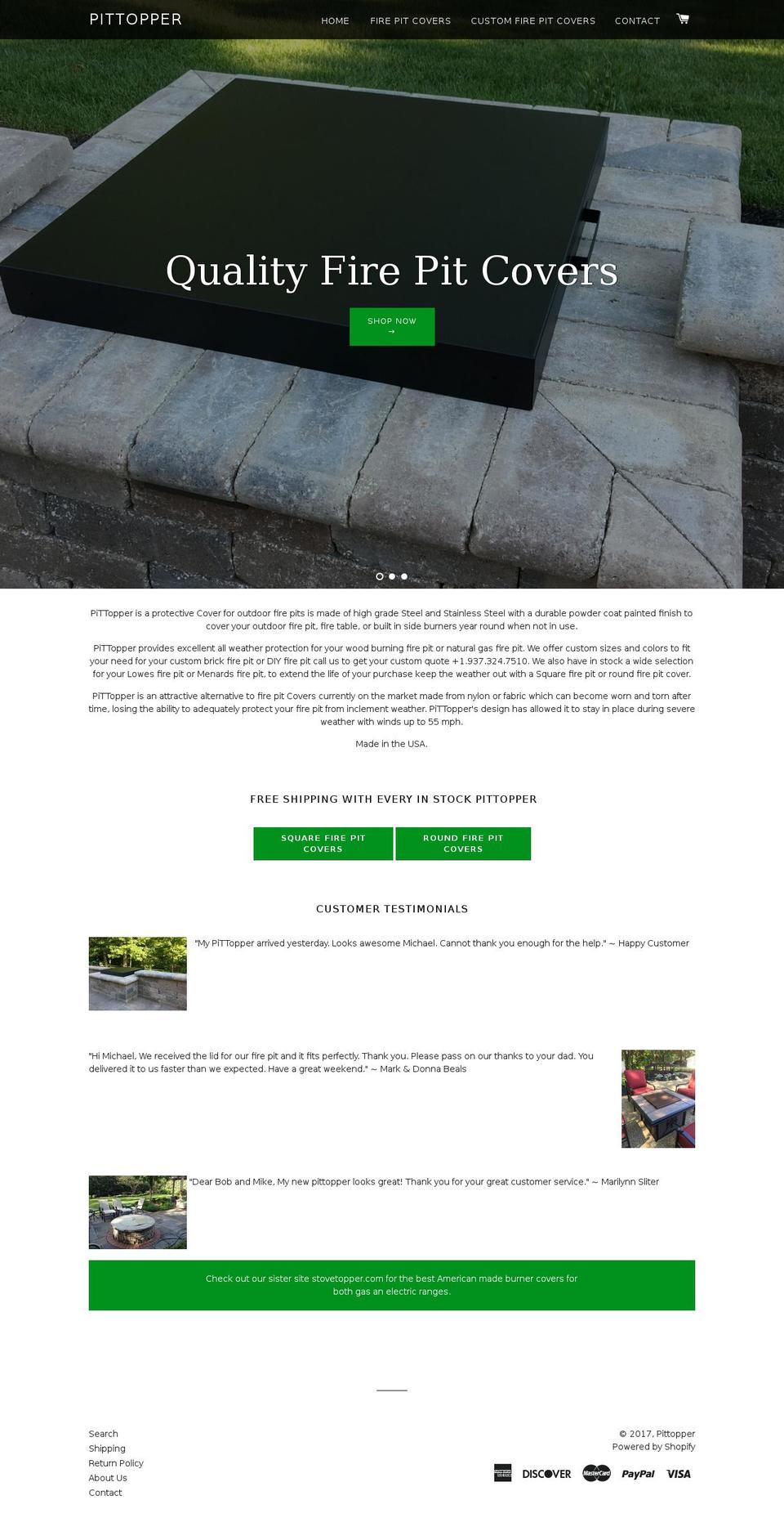 pittopper.com shopify website screenshot