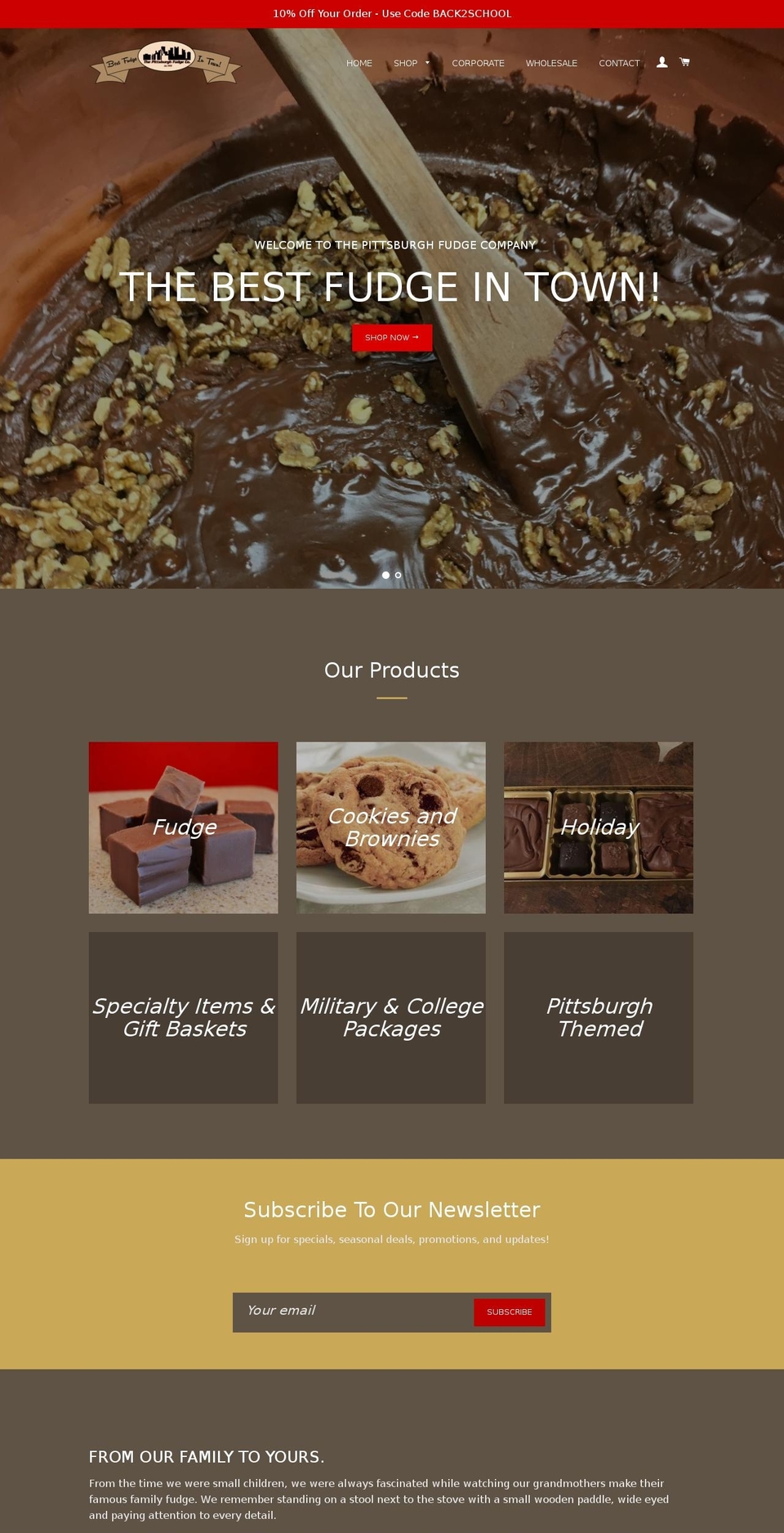 pittsburghfudge.com — Shopify storefront screenshot
