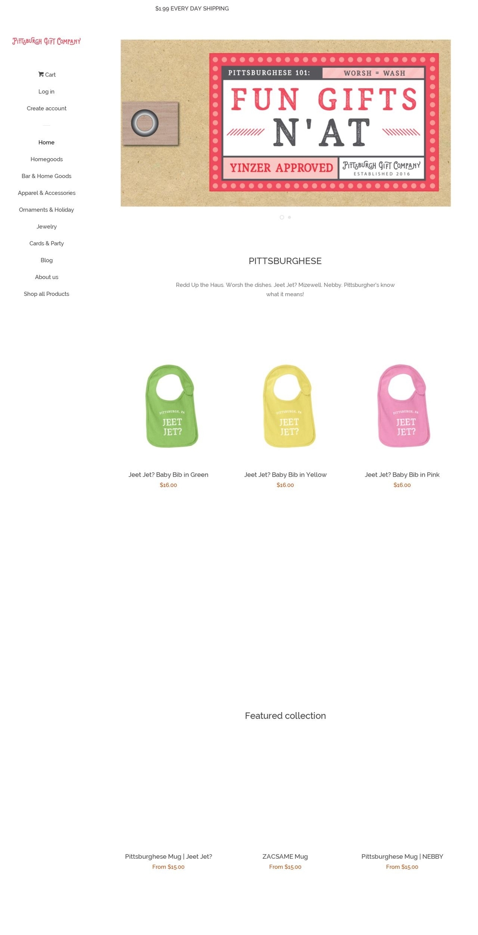 pittsburghgiftco.com — Shopify storefront screenshot