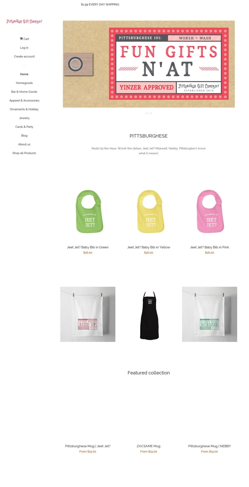 pittsburghgiftcompany.com shopify website screenshot