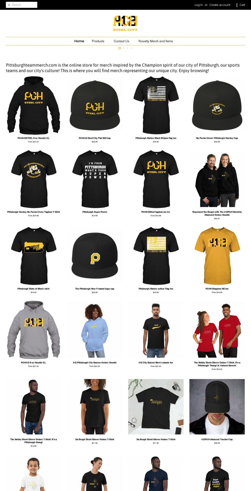 pittsburghteammerch.com shopify website screenshot