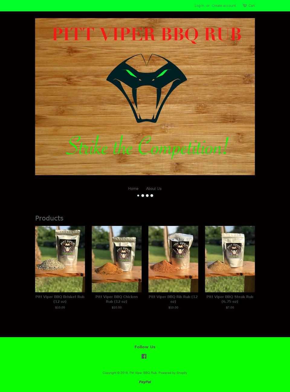 pittviperbbqrub.com — Shopify storefront screenshot